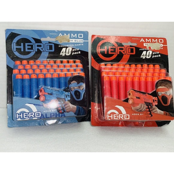 Lot /2 Play Tek Team Red & Blue Precision Darts 40 Packs (N5) Each Total of 80 - Picture 1 of 9